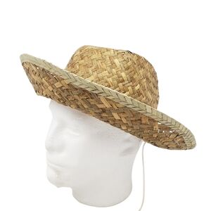 Woven Straw Sun Garden Hat Western Style Tan Light Brown Unisex